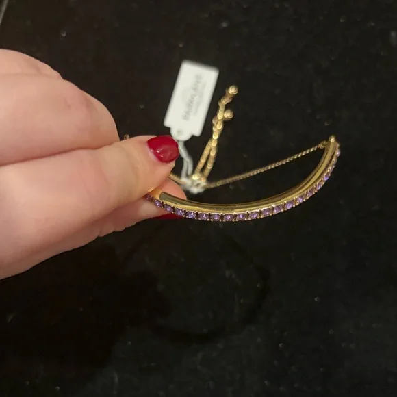 NWT Park Lane Purple Swarovski crystals bracelet, Pull chain closure - Picture 7 of 7
